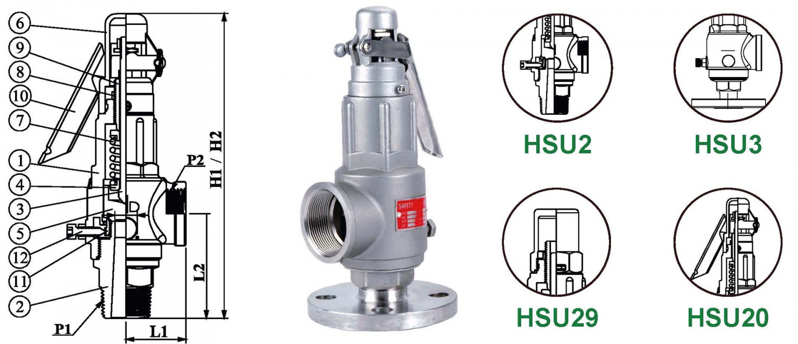 Design type and disc material selections of hants full bore safety valve hight pressure
